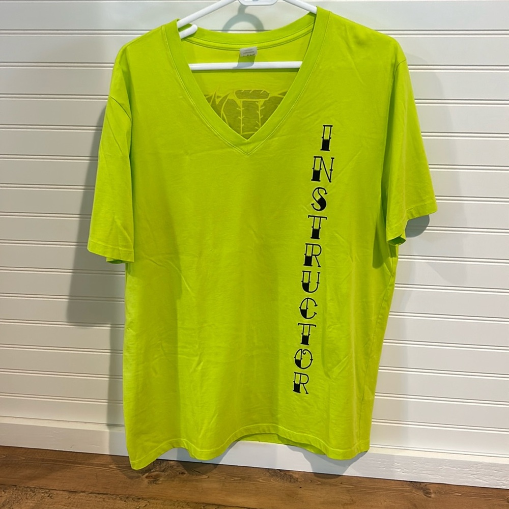 Rare find! Zumba v-neck Instructor T-shirt, size men’s Legendary (Large).